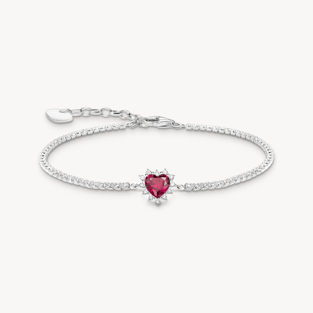 Bracelet Argent Thomas SABO Romance Coeur Rubis de synthèse - BIJOUX - A2188-013-10-L19V