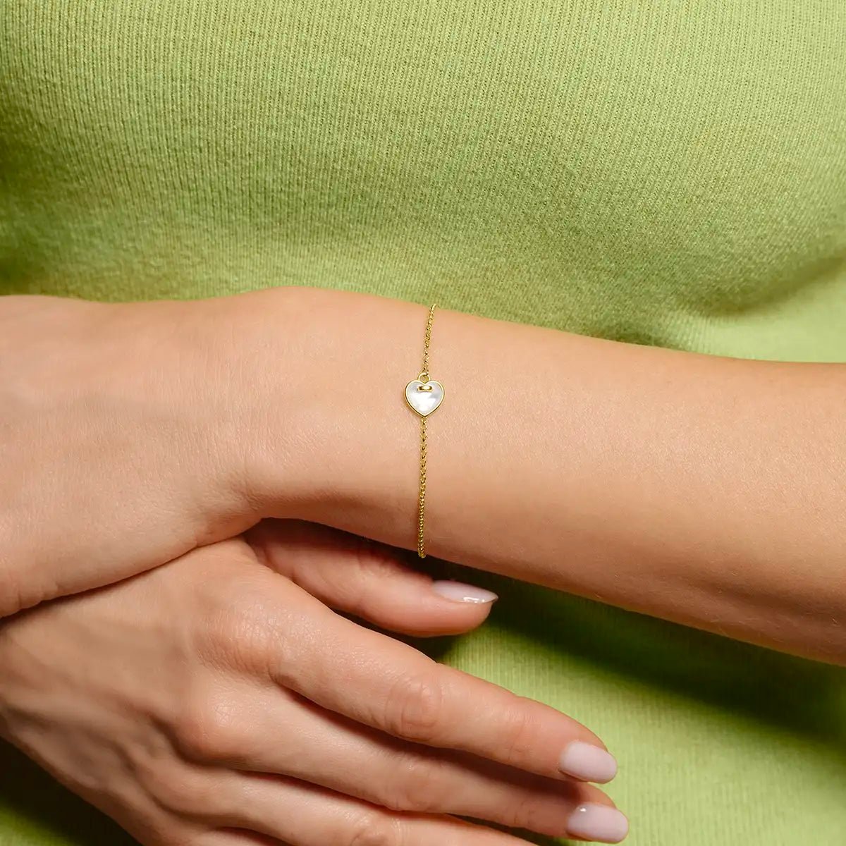 Bracelet Charles Garnier Coeur cadenas Argent doré Nacre - BIJOUX - AGF170312B