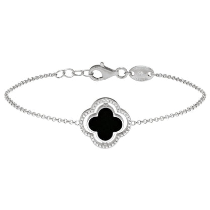 Bracelet Charles Garnier Légende réversible Argent Nacre et Onyx oxydes - Bijouterie TAMARA