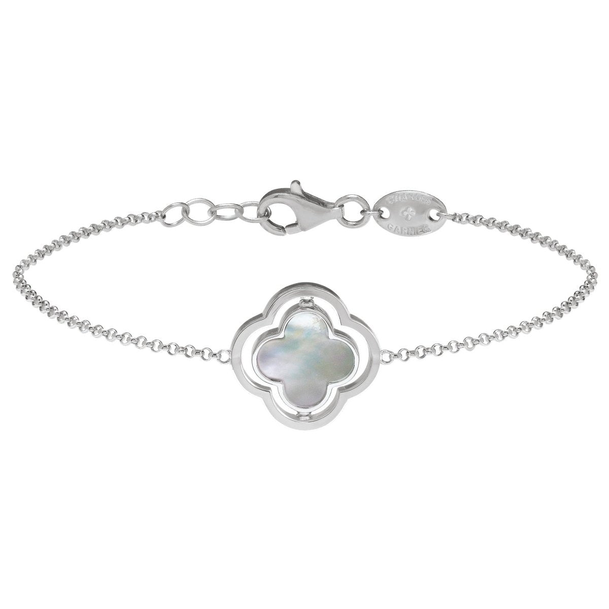 Bracelet Charles Garnier Légende réversible Argent Nacre et Onyx oxydes - Bijouterie TAMARA