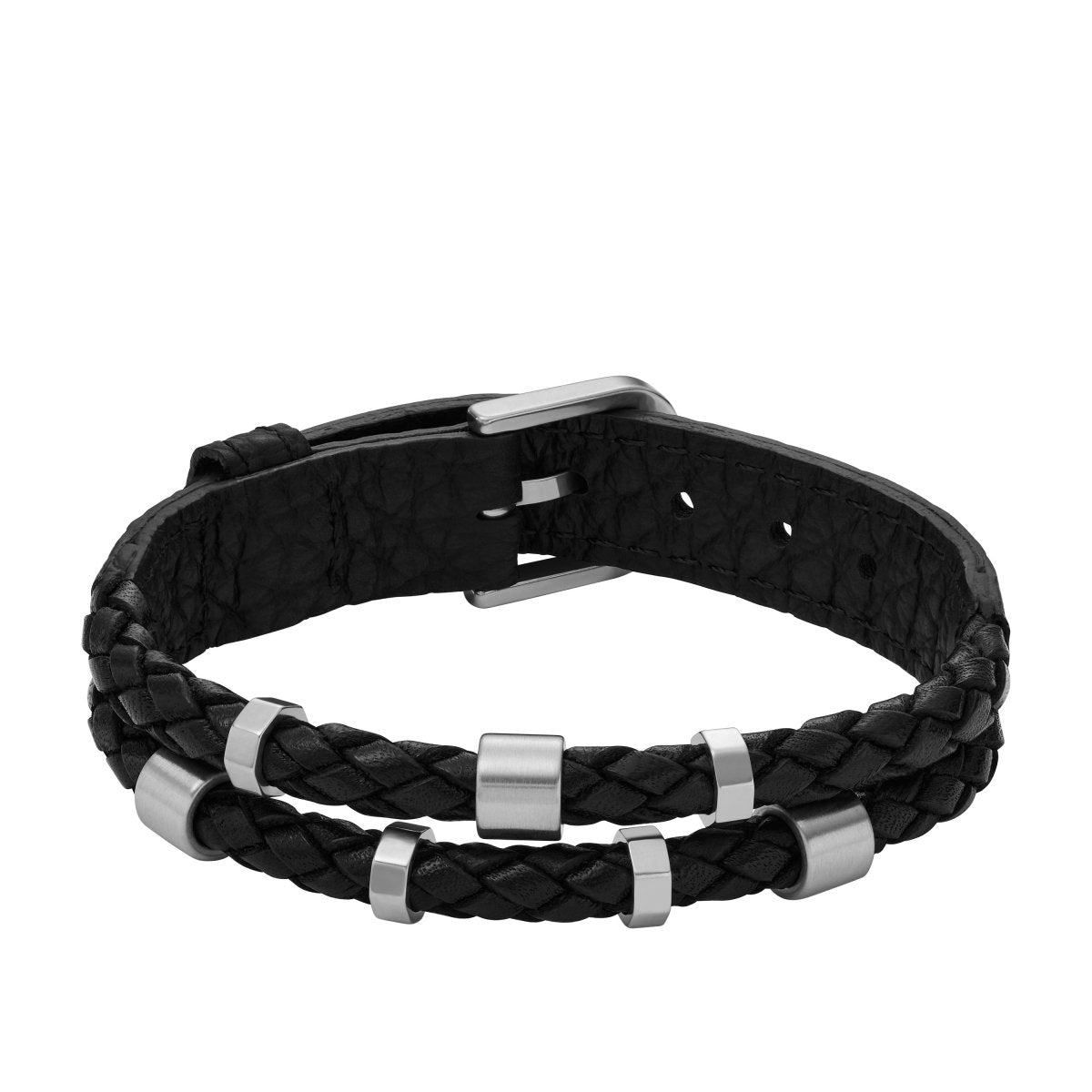 Bracelet Fossil Leather Essentials cuir noir - Fossil - Bijouterie TAMARA