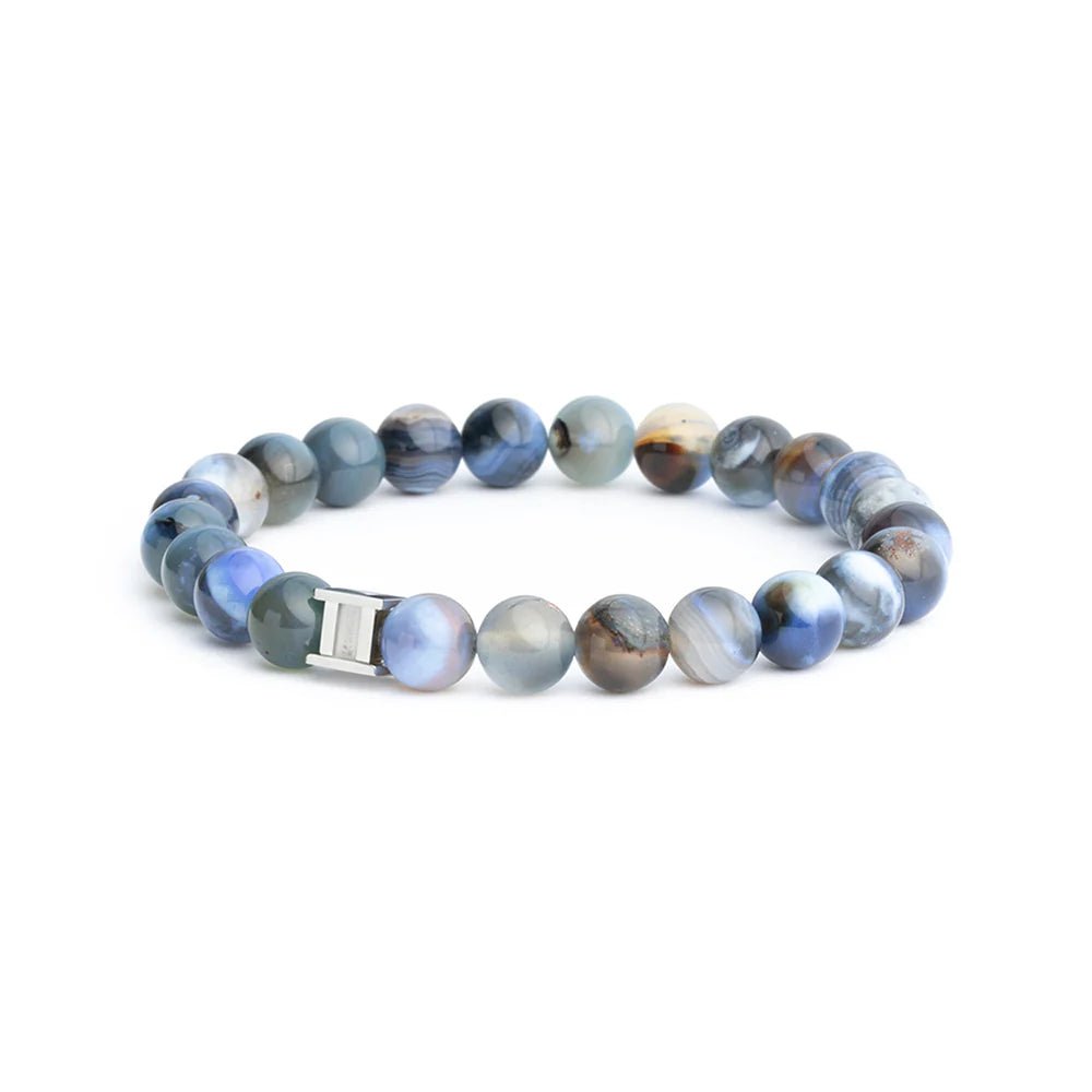 Bracelet Gemini Indigo Agate Bleue 6mm - BIJOUX - G22XS