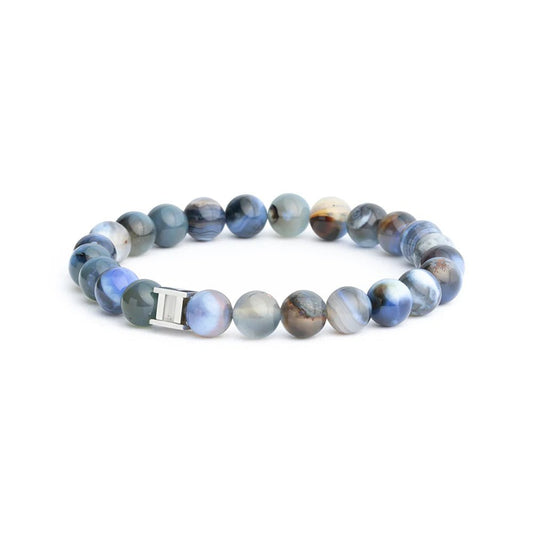 Bracelet Gemini Indigo Agate Bleue 6mm - BIJOUX - G22XS