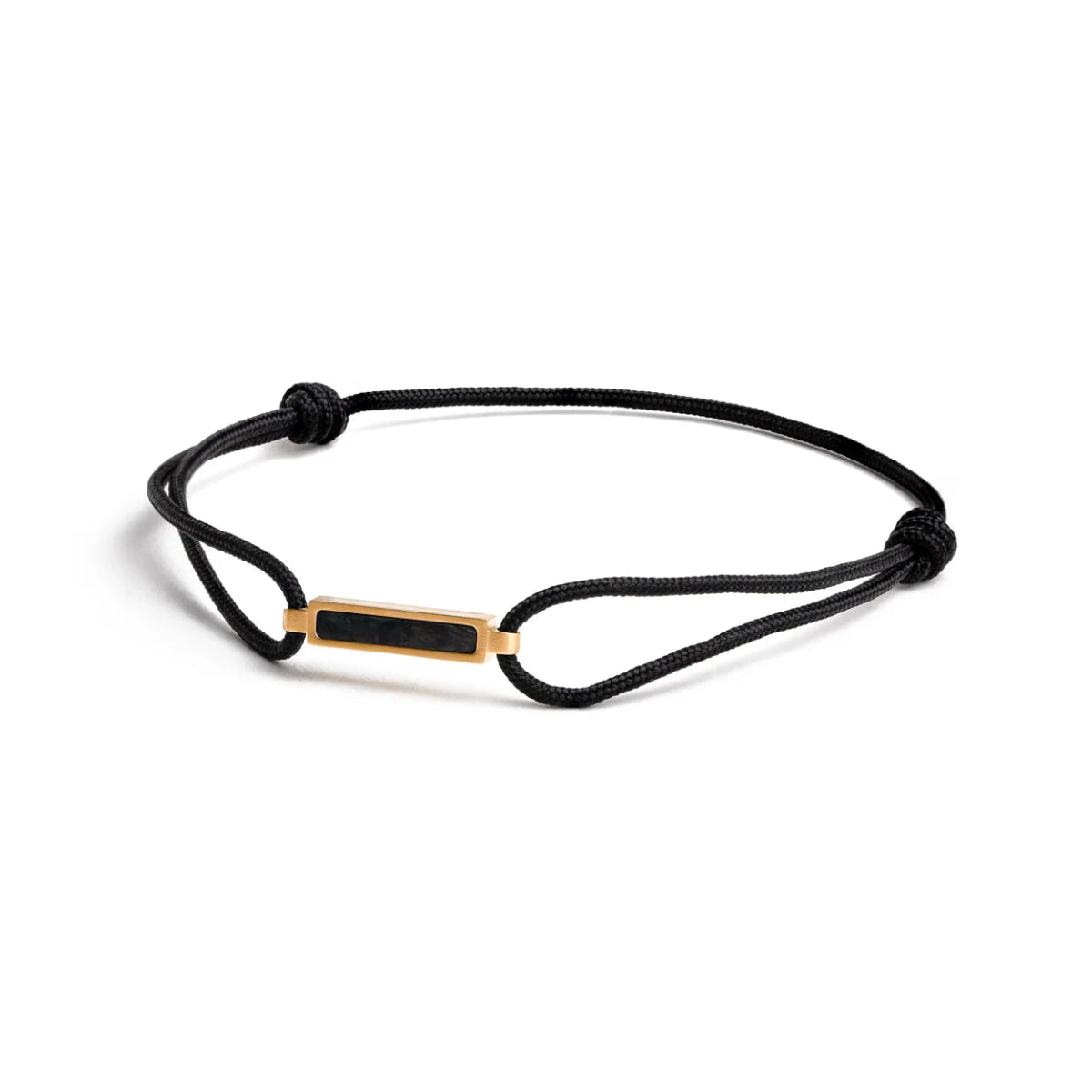 Bracelet Gemini Talis Nylon Noir Elément Titane doré & Carbone forgé - Bijouterie TAMARA