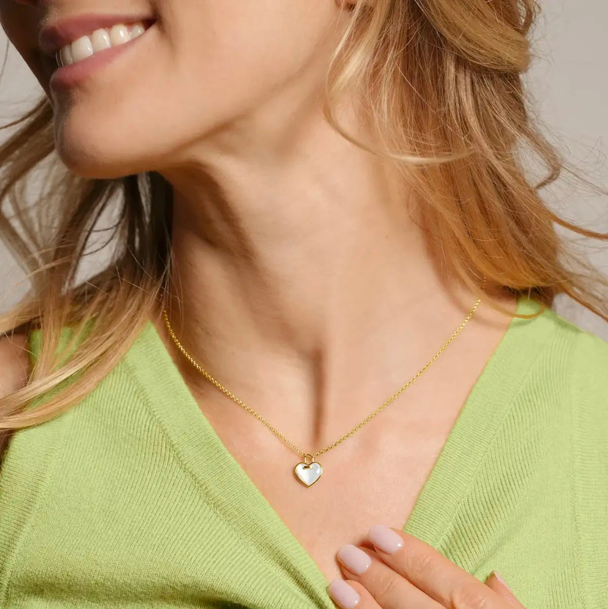 Collier Charles Garnier Coeur cadenas Argent doré Nacre - BIJOUX - AGF170310N
