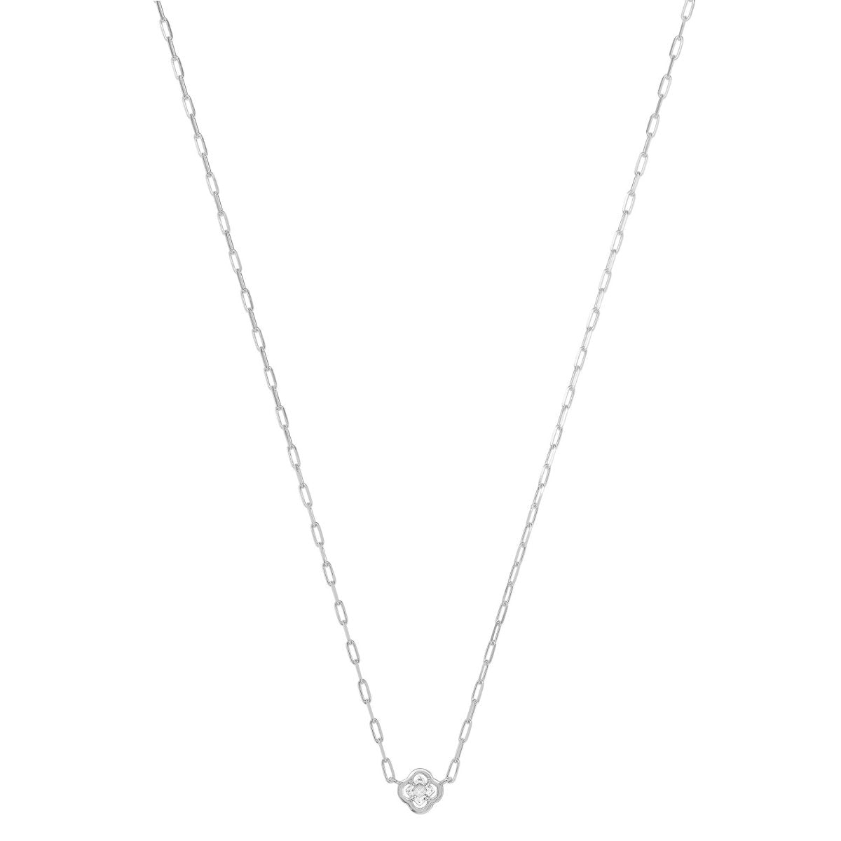 Collier Charles Garnier Légende Argent Solitaire oxyde - Bijouterie TAMARA