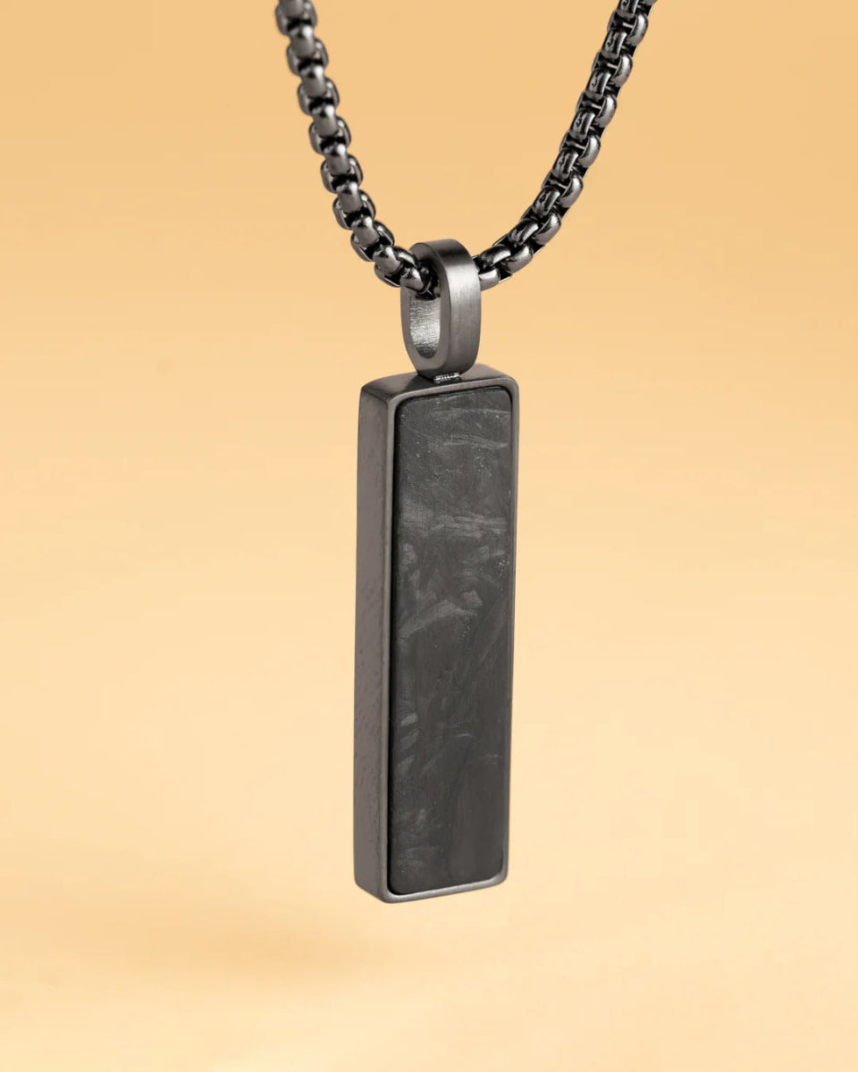 Collier Gemini Galli Acier noir & Carbone forgé - Bijouterie TAMARA