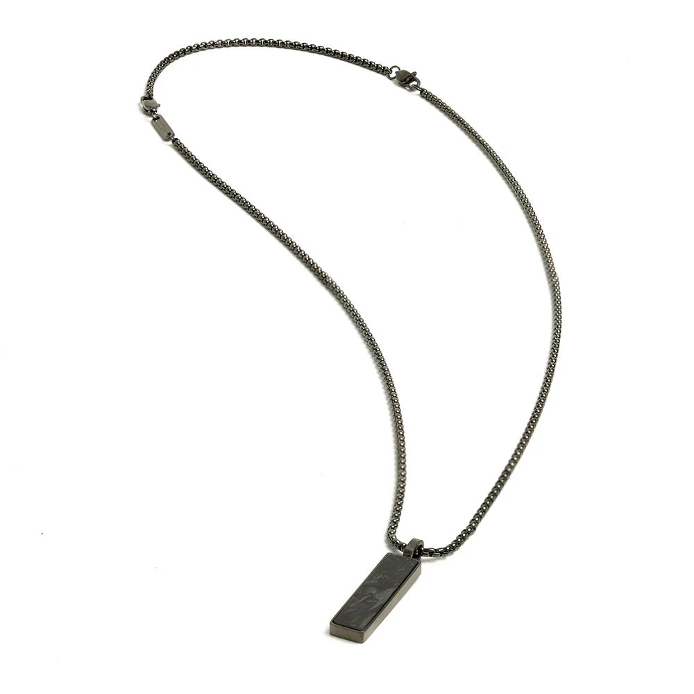 Collier Gemini Galli Acier noir & Carbone forgé - Bijouterie TAMARA