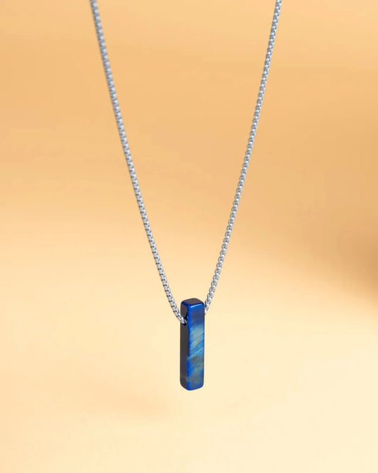 Collier Gemini Tantum Acier & Œil de Tigre bleu - BIJOUX - NNS3