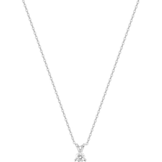 Collier Solitaire Or Blanc 375‰ diamant de synthèse 0.15ct - BIJOUX -9KLGD061W