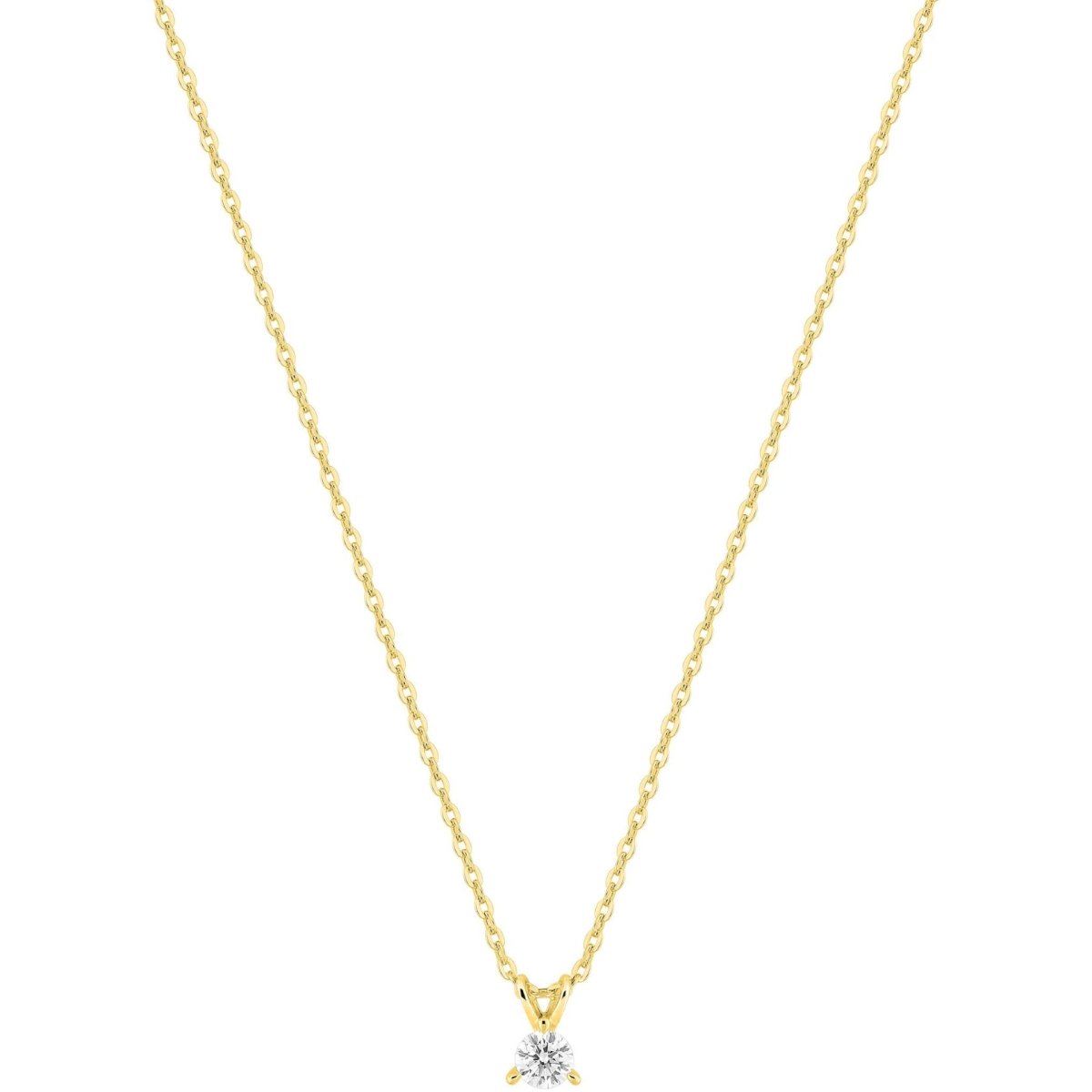 Collier Solitaire Or Jaune 375‰ diamant de synthèse 0.10ct - BIJOUX -9KLGD060Y