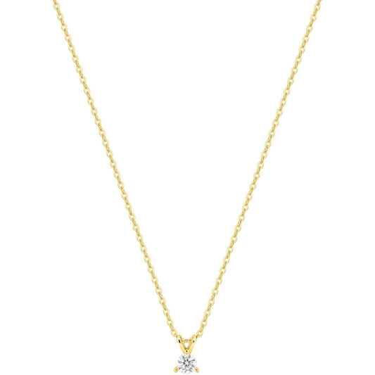Collier Solitaire Or Jaune 375‰ diamant de synthèse 0.10ct - BIJOUX -9KLGD060Y