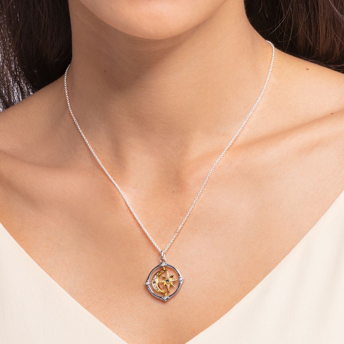 Collier Thomas SABO Argent Etoile & Lune - BIJOUX - KE1985-556-7-L50V