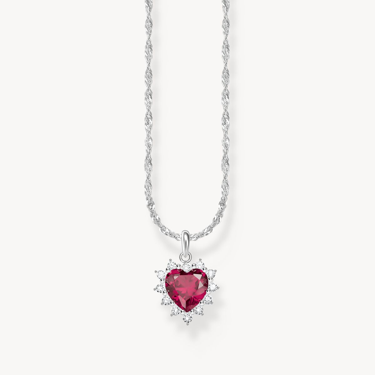 Collier Thomas SABO Romance Argent Coeur Rubis de synthèse - BIJOUX - KE2305-013-10-L45V