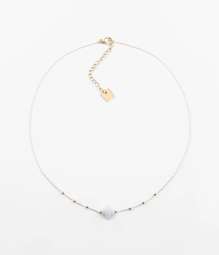 Collier ZAG Velasquez Agate blanche - BIJOUX - SNS7970-01WHT