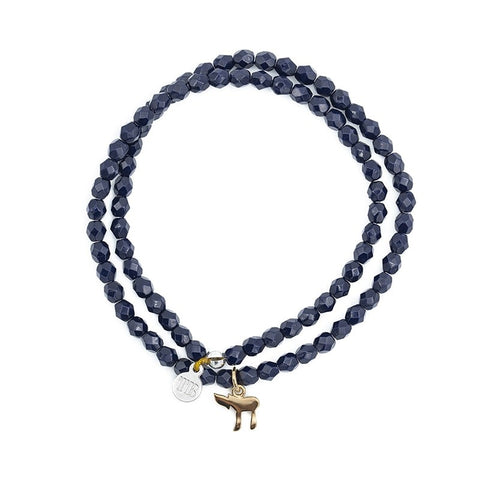 Collier HAI GOLD Navy Blue - Bracelet 2 tours