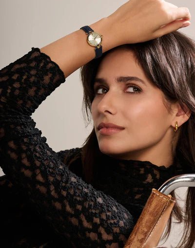 Montre AMALYS Martine Dorée cuir Bleu - MONTRES -AMW-246