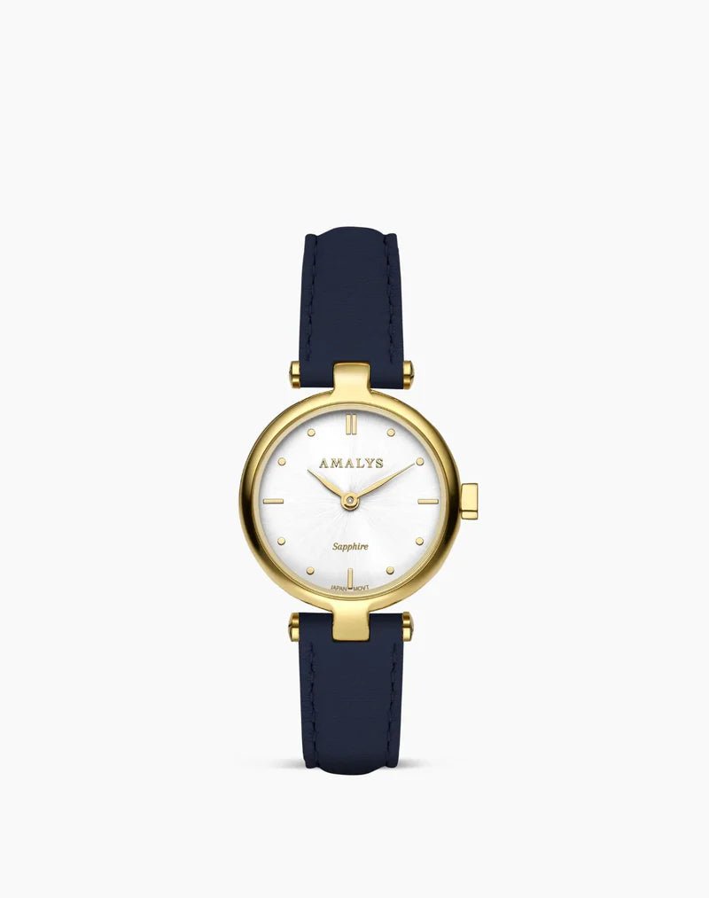 Montre AMALYS Martine Dorée cuir Bleu - MONTRES -AMW-246