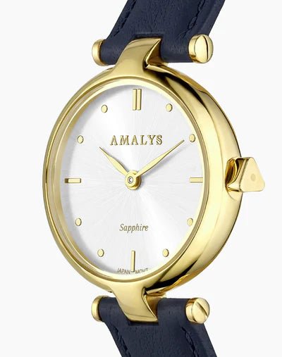 Montre AMALYS Martine Dorée cuir Bleu - MONTRES -AMW-246