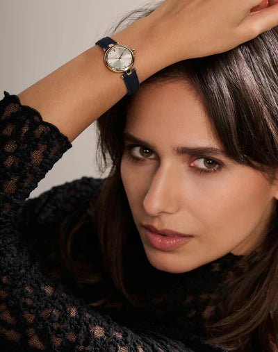 Montre AMALYS Martine Dorée cuir Bleu - MONTRES -AMW-246