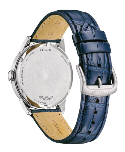 Montre CITIZEN Classic Elegant Acier Bleu Eco-Drive Cuir bleu - MONTRES -AW0151-00LC
