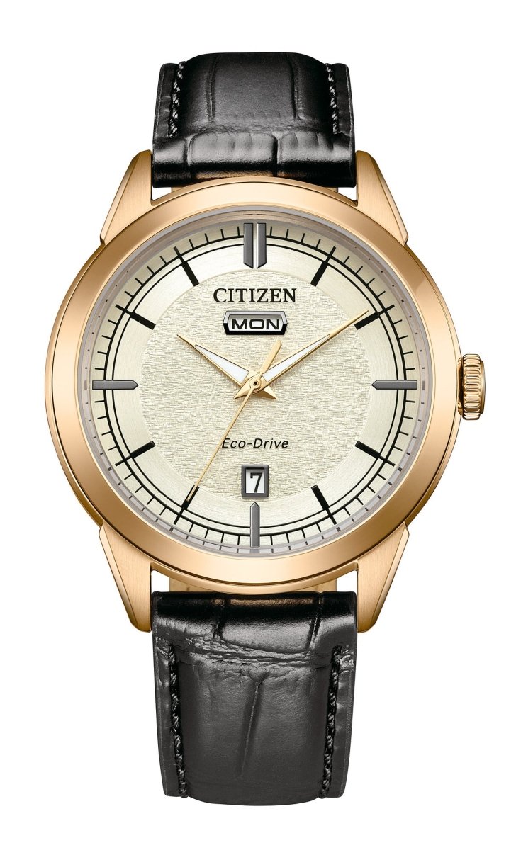 Montre CITIZEN Classic Elegant Eco-Drive Doré Cuir Marron - MONTRES -AW0153-04AC