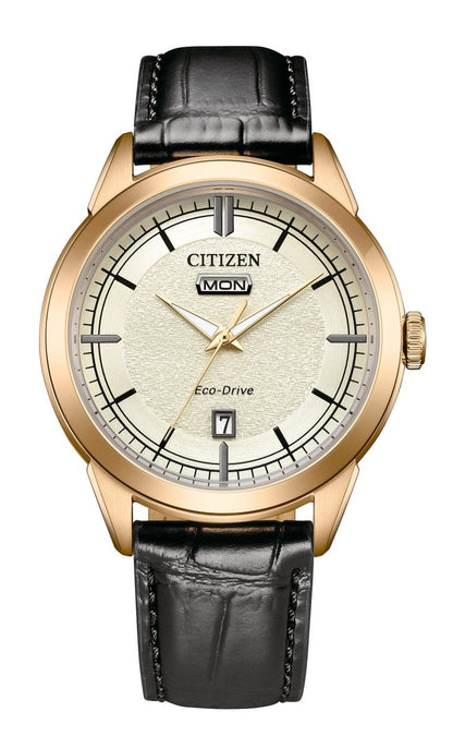 Montre CITIZEN Classic Elegant Eco-Drive Doré Cuir Marron - MONTRES -AW0153-04AC