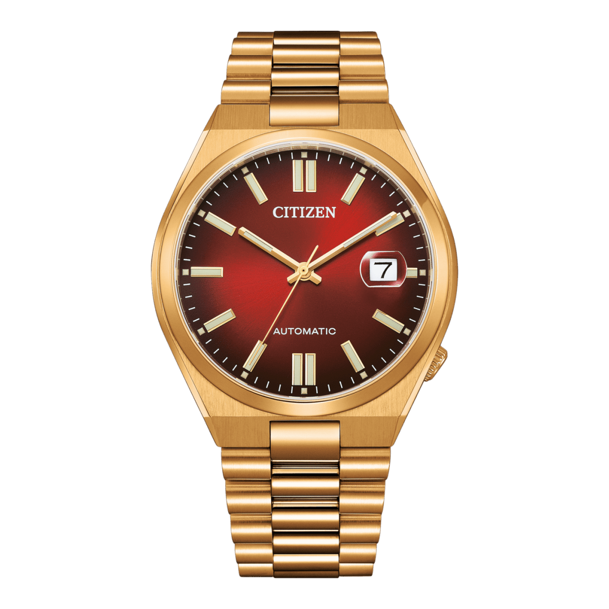 Montre CITIZEN Tsuyosa Automatique 40mm Dorée Rouge - Citizen - Bijouterie TAMARA