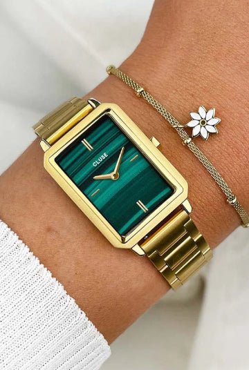 Montre CLUSE Fluette Dorée verte - Cluse - Bijouterie TAMARA