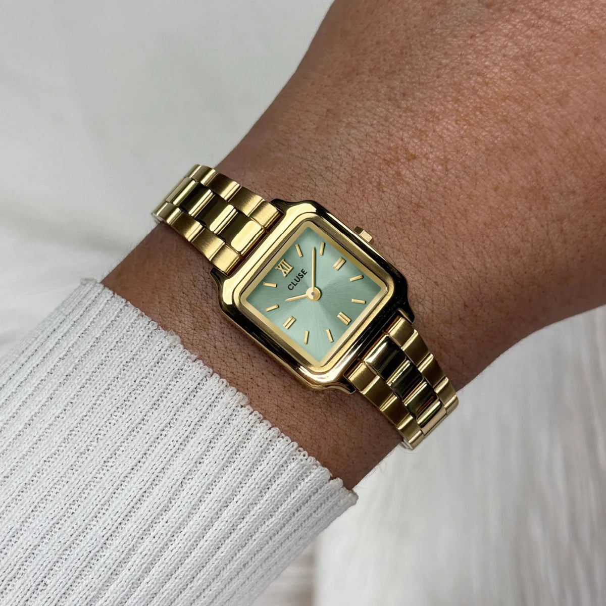 Montre CLUSE Gracieuse Mini Acier dorée Vert sauge - MONTRES - CW15505