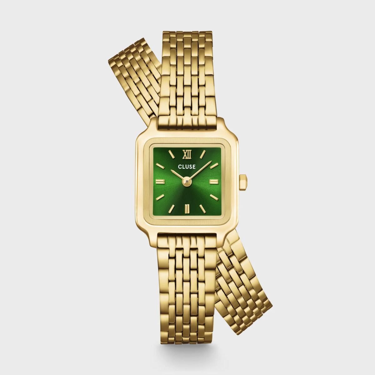 Montre CLUSE Gracieuse Mini Dorée Vert Double - tour Acier - Bijouterie TAMARA