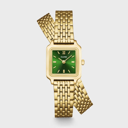 Montre CLUSE Gracieuse Mini Dorée Vert Double - tour Acier - Bijouterie TAMARA