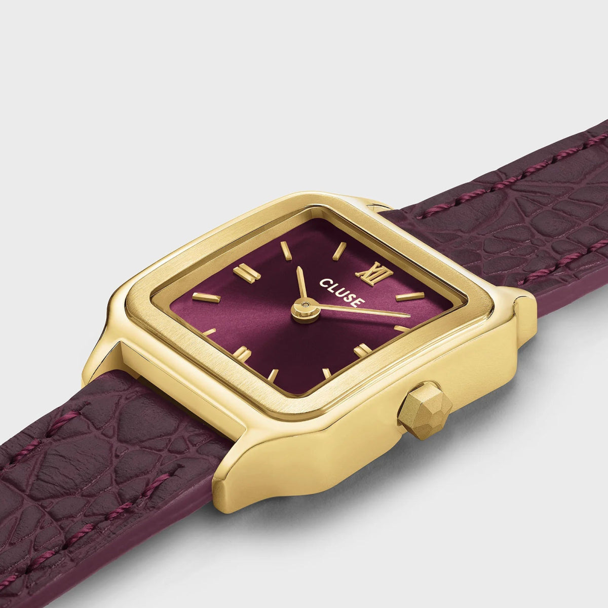 Montre CLUSE Gracieuse Petite Dorée Cuir double - tour Rouge Bordeaux - MONTRES - CW11822