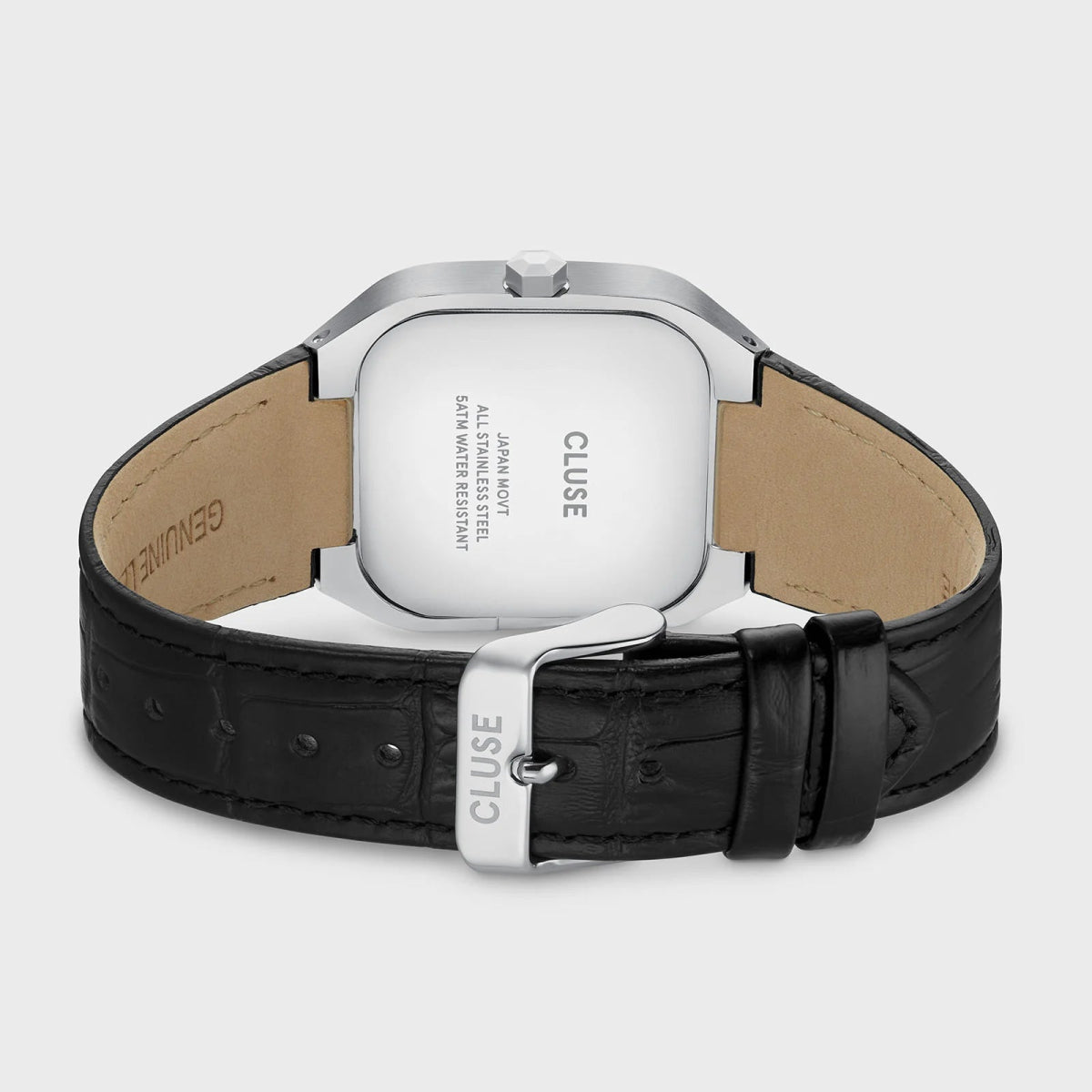 Montre CLUSE Homme Quadrus Acier Cuir Noir - MONTRES - CW25703
