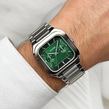 Montre CLUSE Homme Quadrus Multifonction Acier Vert - MONTRES - CW26202