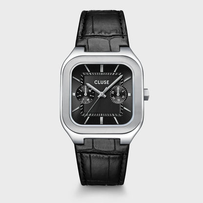 Montre CLUSE Homme Quadrus Multifonction Cuir Noir - MONTRES - CW26203