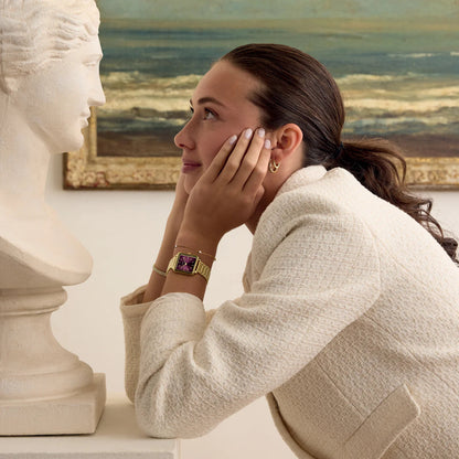 Montre CLUSE La Tétragone Dorée Rouge cerise brillants - MONTRES - CW10314