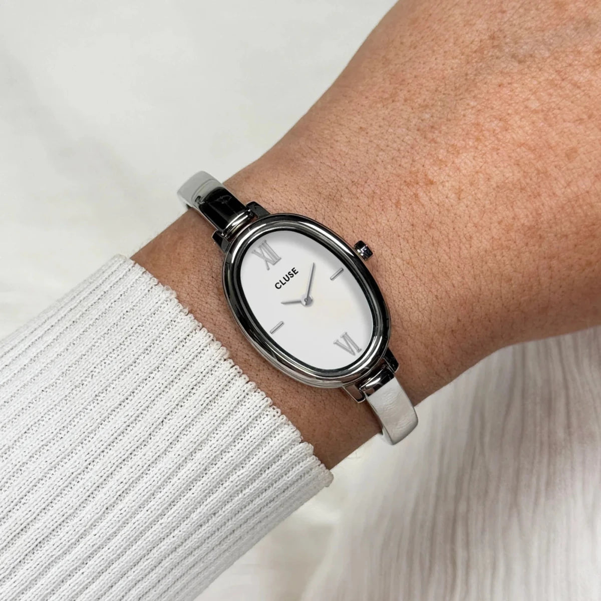 Montre CLUSE L'Ovale Acier Blanc - MONTRES -CW16102
