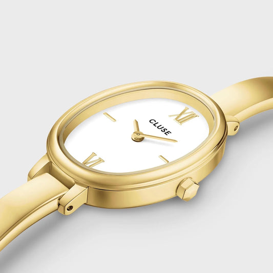 Montre CLUSE L'Ovale Dorée Blanc - MONTRES -CW16101