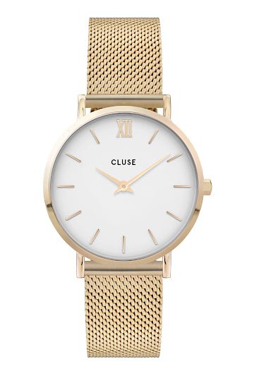 Montre CLUSE Minuit Mesh Dorée Blanc - Cluse - Bijouterie TAMARA