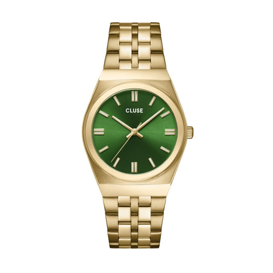 Montre CLUSE Retro 70s Dorée Vert - Cluse - Bijouterie TAMARA