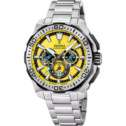 Montre FESTINA Chrono Bike Jaune Acier - Festina - Bijouterie TAMARA