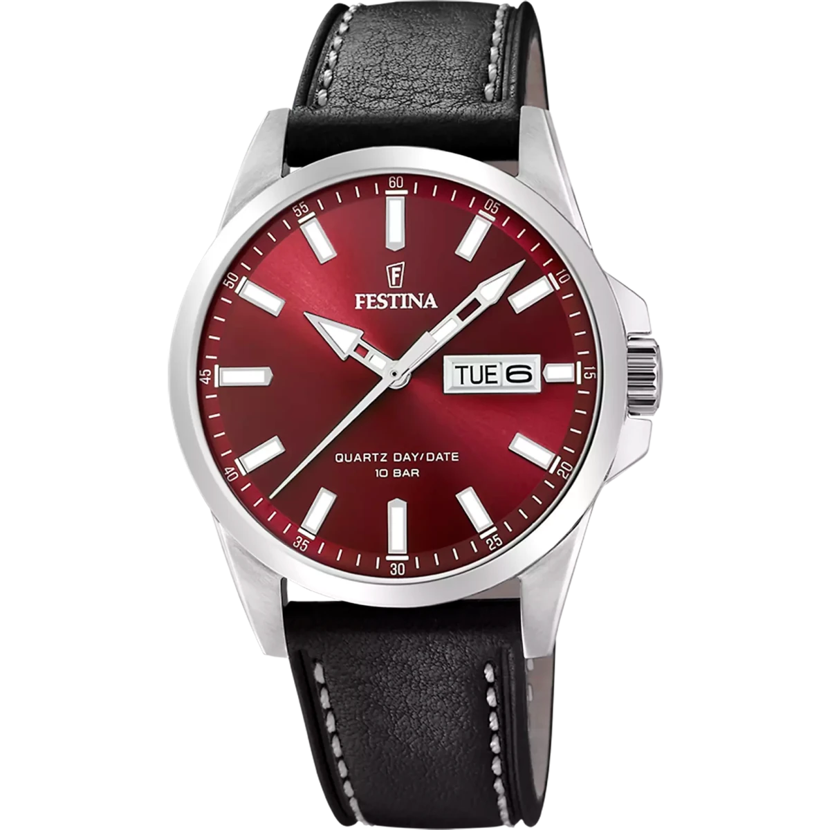 Montre FESTINA Classics Rouge cuir noir - MONTRES -F20358/G