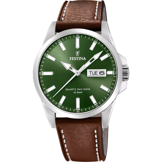 Montre FESTINA Classics Vert cuir brun - MONTRES - F20358/5