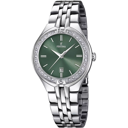 Montre FESTINA Mademoiselle Argenté acier Vert - MONTRES - F16867/7