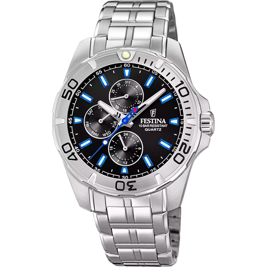 Montre FESTINA Multifunction Noir bleu acier - MONTRES -F20445/6