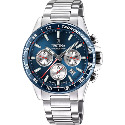Montre FESTINA Timeless Chrono Bleu acier - MONTRES -F20560/2