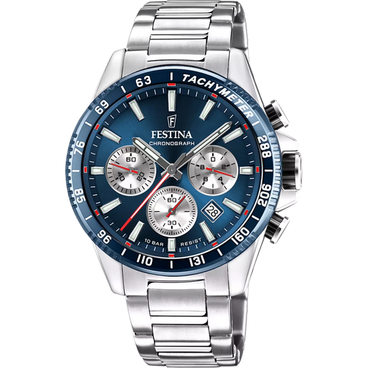 Montre FESTINA Timeless Chrono Bleu acier - MONTRES -F20560/2