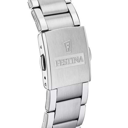 Montre FESTINA Timeless Chrono Noir Acier - Bijouterie TAMARA