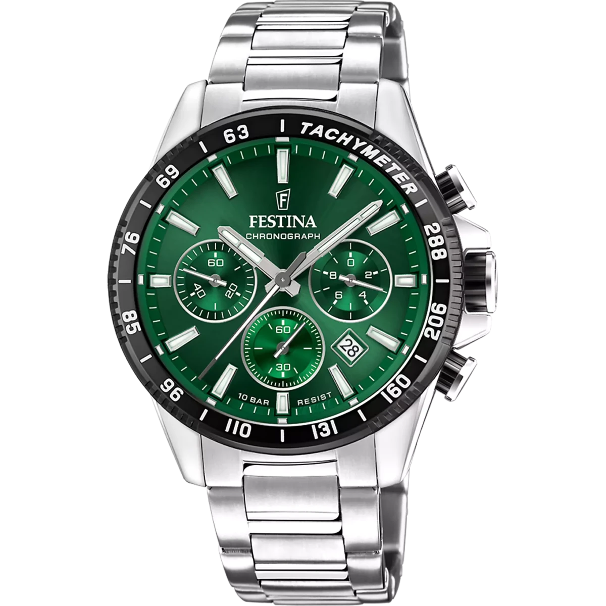 Montre FESTINA Timeless Chrono Vert acier - MONTRES -F20560/4